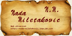 Nada Miletaković vizit kartica